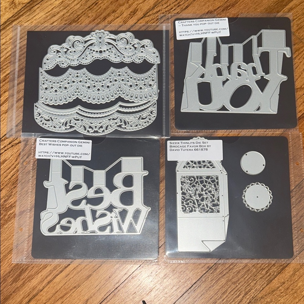 Sizzix Thinlits Die Set in Silver Pop- Out die - ThinLits Die Set DIY 4 Projects